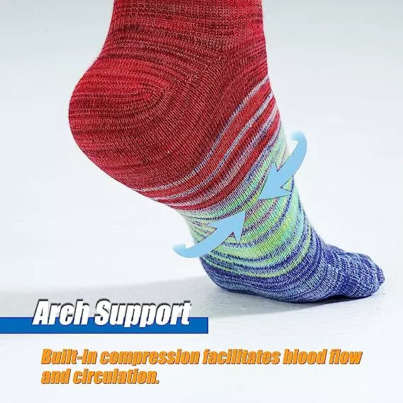 TikMox Toe Socks Crew Running Socks(3Pairs)